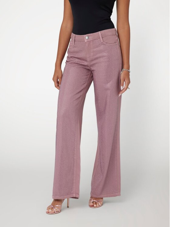 Guess Guess Spodnie materiałowe 166881 Różowy Slim Fit