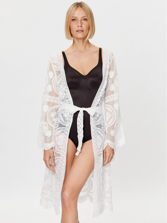 Selmark Kimono BC072 Biela Regular Fit