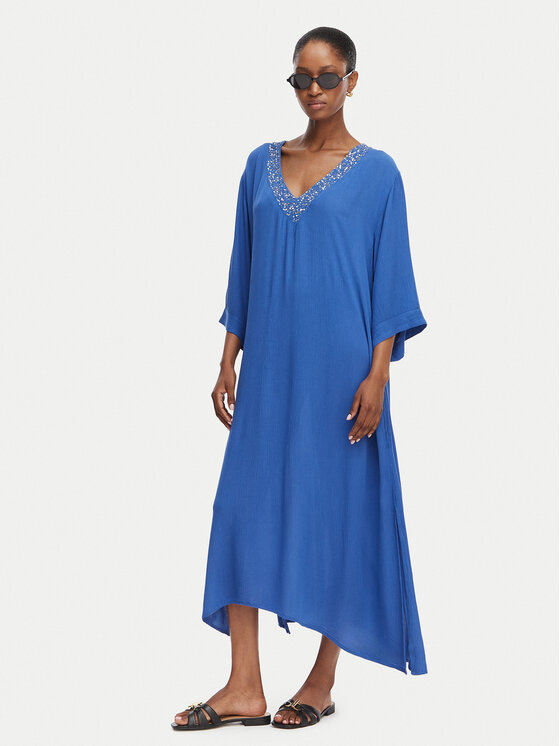 Selmark Selmark Strandkleid V-Neck BN395 Blau Relaxed Fit