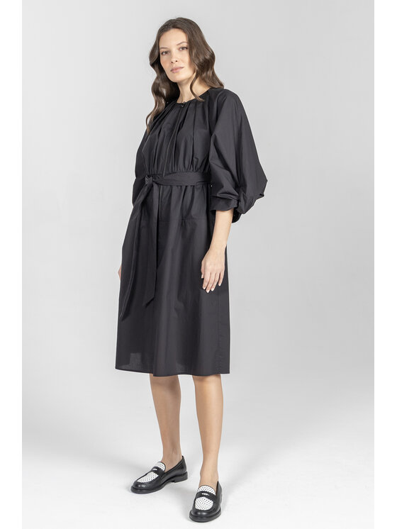 Deni Cler Milano Deni Cler Milano Sukienka letnia T-DC-3352-F2-10-90-1 Czarny A-Line Fit