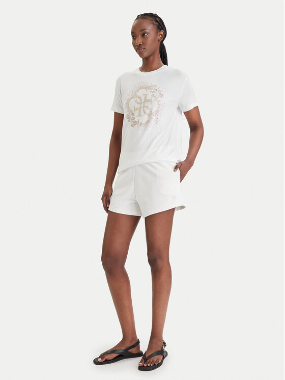 Guess Guess Tričko E6GI01 K68D2 Biela Regular Fit