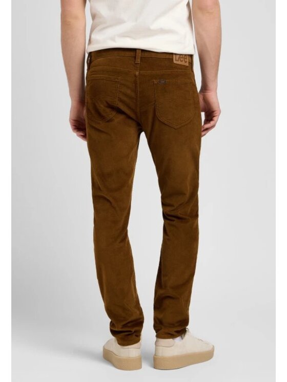 Lee Lee Spodnie materiałowe RIDER Brązowy Slim Fit