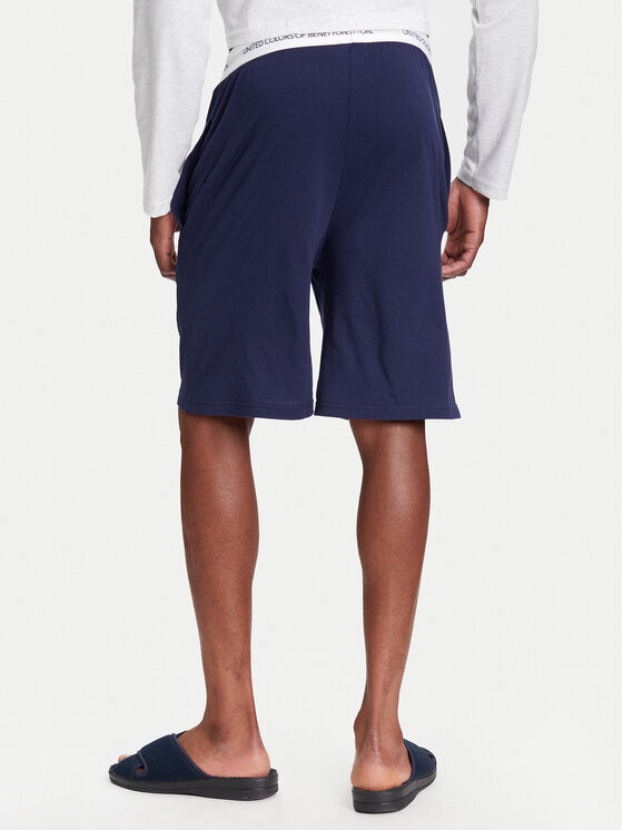 United Colors Of Benetton United Colors Of Benetton Kratke pidžama hlače 30964900D Tamnoplava Regular Fit