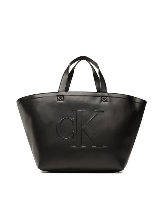 Calvin Klein Jeans Geantă Sculpted Shopper27 Pipping K60K610310 Negru La Reducere si Transport Gratuit Femei 2023-09-28