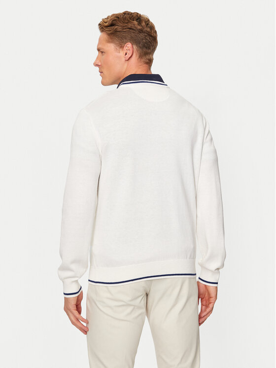 La Martina La Martina Sweter ZMS303 YW120 Écru Regular Fit