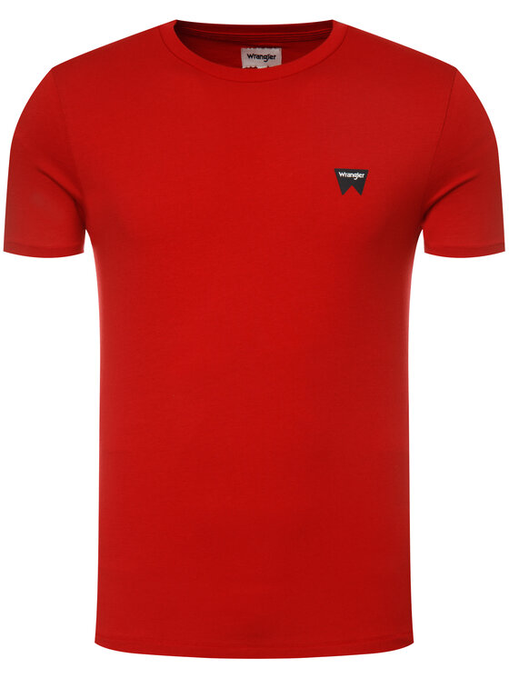 Wrangler Wrangler T-Shirt Sign Off Tee W7C07D3UU 112131608 Czerwony Regular Fit