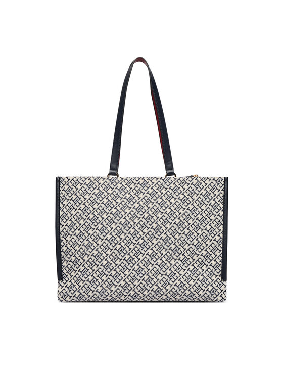 Tommy Hilfiger Tommy Hilfiger Ročna torba Th Jacquard Tote AW0AW19009 Modra