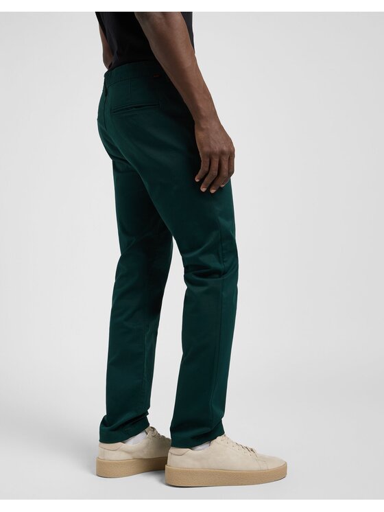 Lee Lee Jeansy CHINO REGULAR Zielony Straight Fit