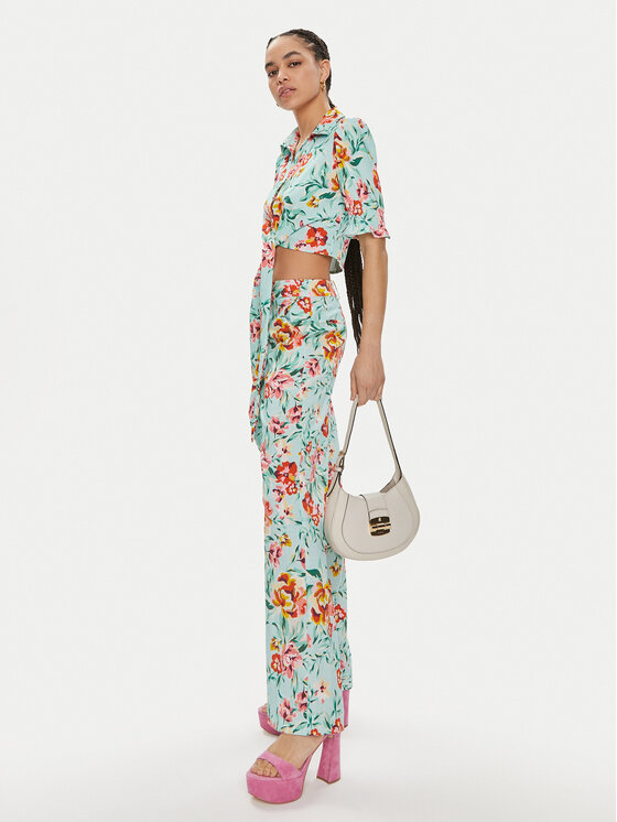 Guess Guess Bavlnené nohavice Adele W4GB30 WG4G0 Farebná Relaxed Fit