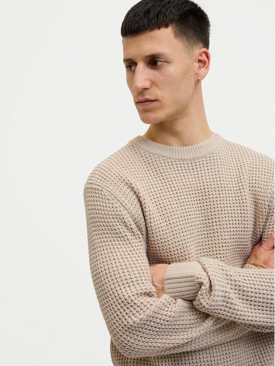 Jack & Jones Jack & Jones Sweter Global 12287594 Beżowy Regular Fit