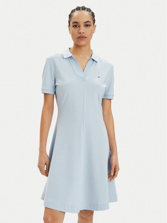 Tommy Hilfiger Tommy Hilfiger Rochie de vară WW0WW41567 Albastru celest Regular Fit