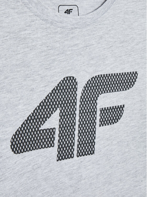 4F 4F T-Shirt HJZ22-JTSM002 Grau Regular Fit