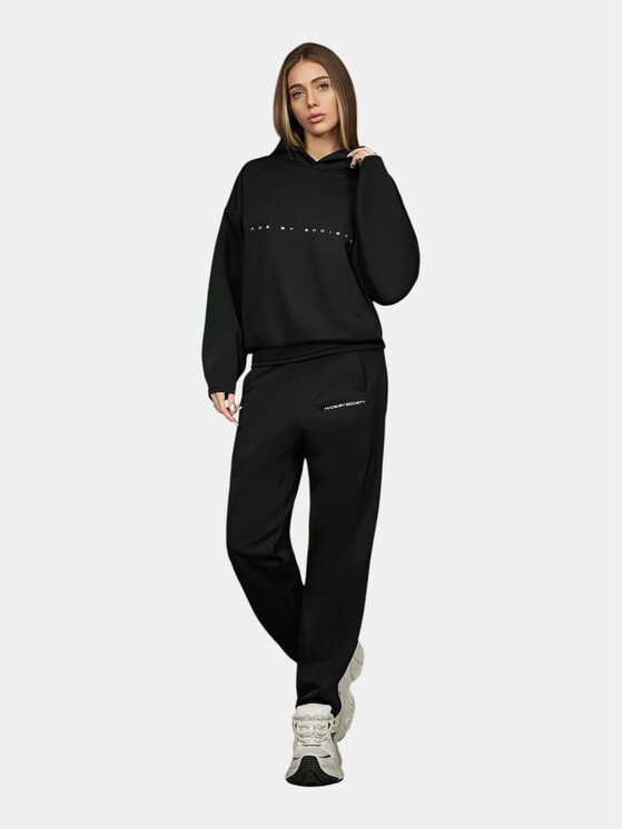 MADE BY SOCIETY MADE BY SOCIETY Spodnie materiałowe Pantaloni Jogger - P26594 Czarny Basic Fit