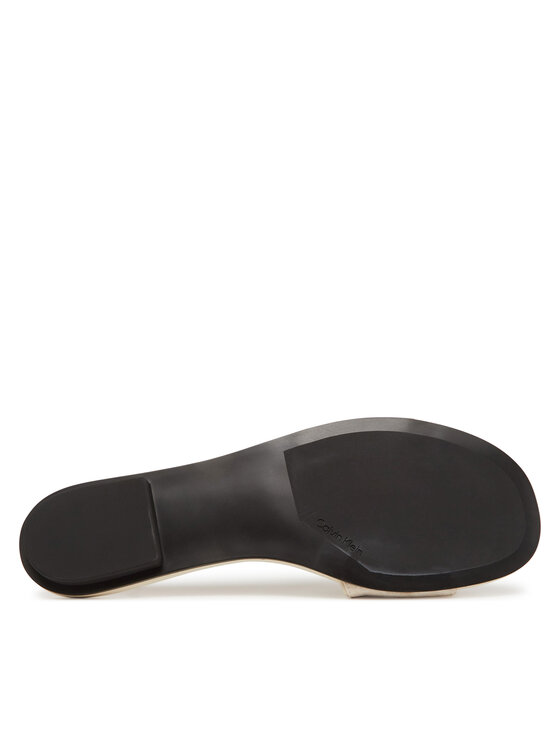 Calvin Klein Calvin Klein Şlapi Flat Slide Jacq HW0HW02388 Écru