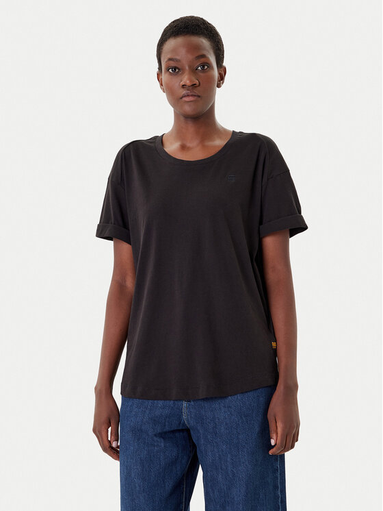 G-Star Raw G-Star Raw T-shirt Rolled Up D24524-4107 Crna Loose Fit