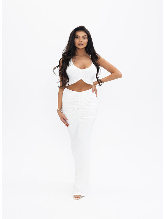 Love Saints Love Saints Sukienka dzianinowa L26LF-SU-K04 Biały Slim Fit