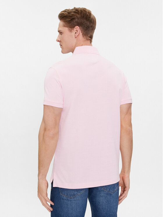 Tommy Hilfiger Tommy Hilfiger Тениска с яка и копчета 1985 MW0MW17771 Розов Slim Fit