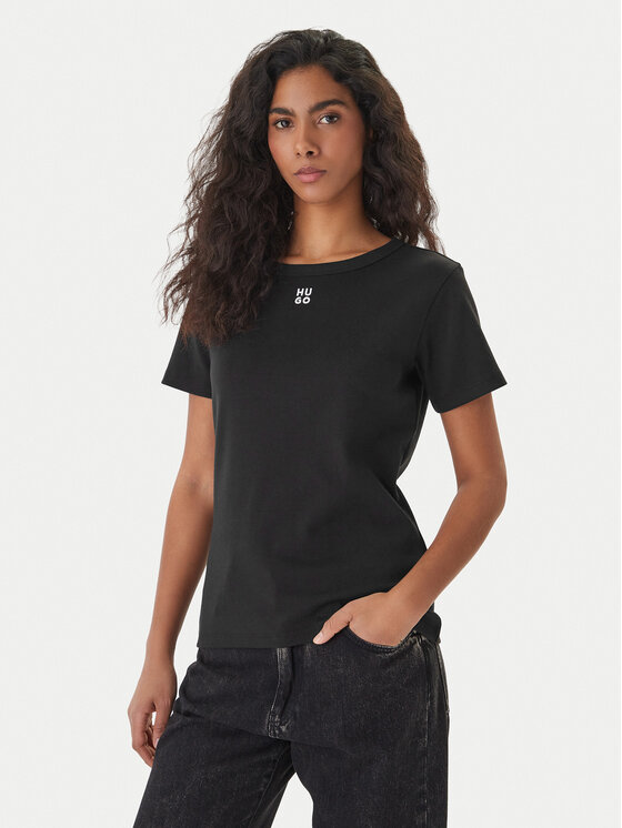 HUGO HUGO Tricou Deloris 50512002 Negru Regular Fit