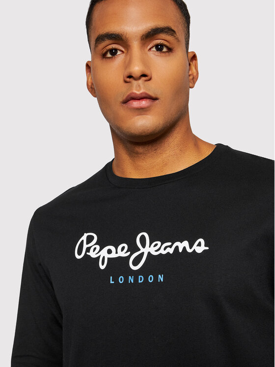 Pepe Jeans Pepe Jeans S dlouhým rukávem Eggo PM508209 Černá Regular Fit