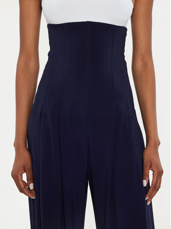NORMA KAMALI NORMA KAMALI Spodnie palazzo KK2247PLE96951 Granatowy Wide Leg