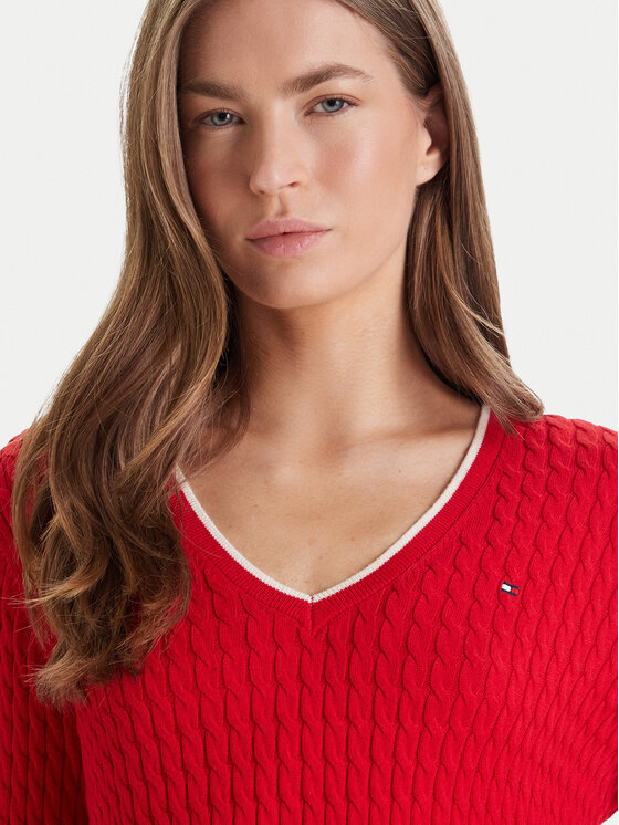 Tommy Hilfiger Tommy Hilfiger Sweater WW0WW44987 Piros Regular Fit