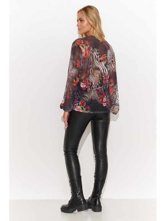 Makadamia Makadamia Bluzka M812 Czarny Loose Fit