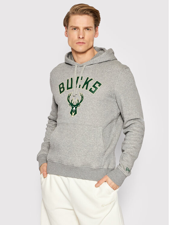 New Era Суитшърт Milwaukee Bucks Team Logo 11546172 Сив Regular Fit
