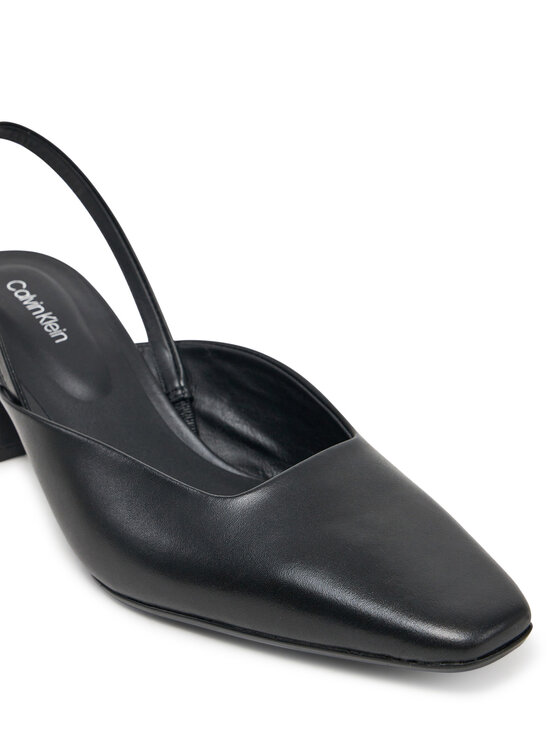 Calvin Klein Calvin Klein Sandale Heel Mule Pump 50 - Lth HW0HW02551 Crna