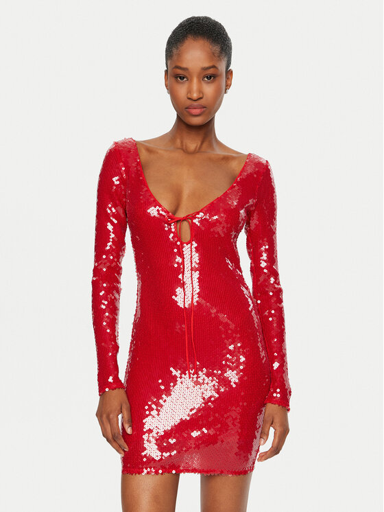 BARDOT BARDOT Cocktail obleka Verona 59513DB1 Rdeča Slim Fit
