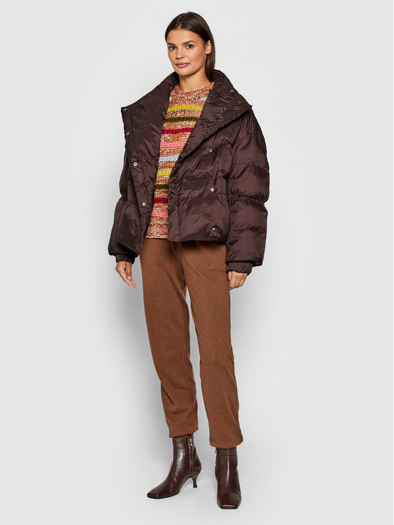 Giubbotto piumino Ember RM766 Marrone Oversize