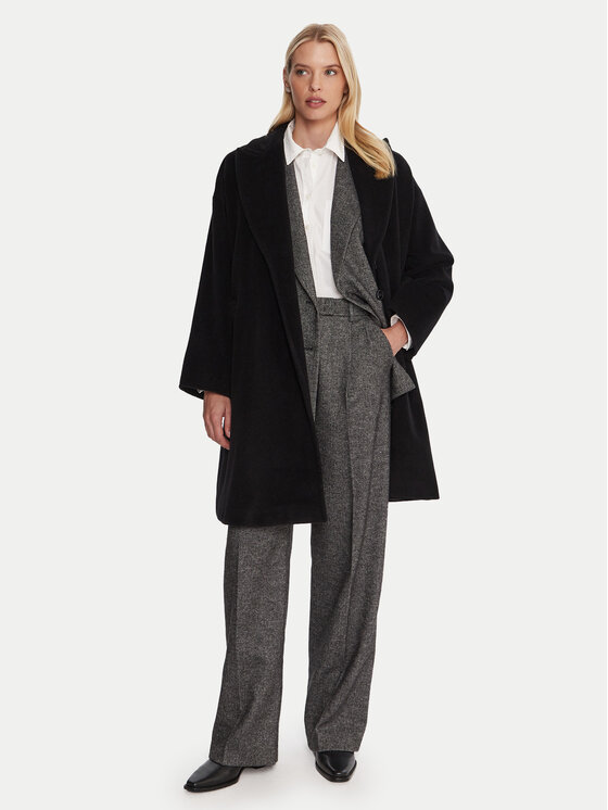 Marella Marella Vlnený kabát Scherzo 2523016102 Čierna Regular Fit