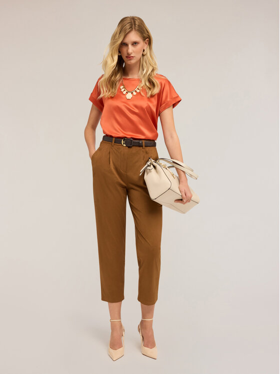 Motivi Motivi T-shirt G063W703439N017 Arancione Regular Fit