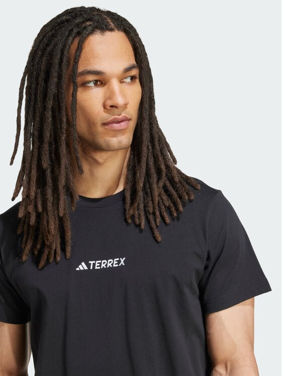adidas adidas Koszulka techniczna Terrex Signature AOP Graphic Tee Czarny Regular Fit