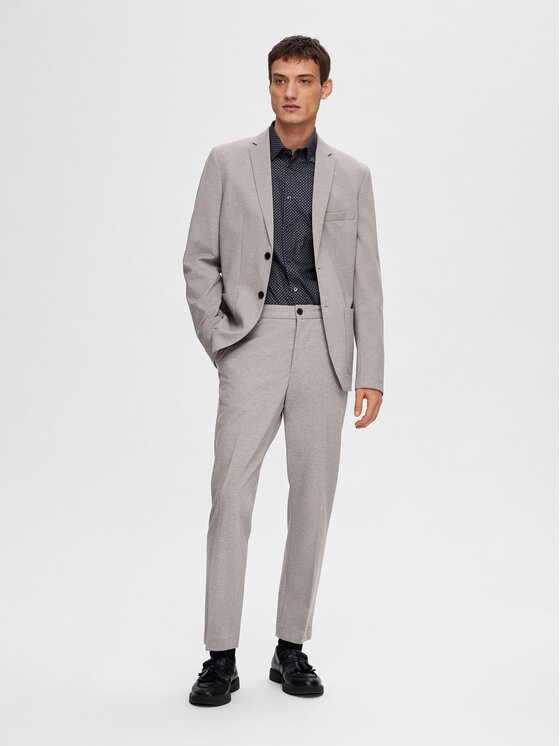 Selected Homme Selected Homme Pantaloni de costum 16092485 Gri Slim Fit