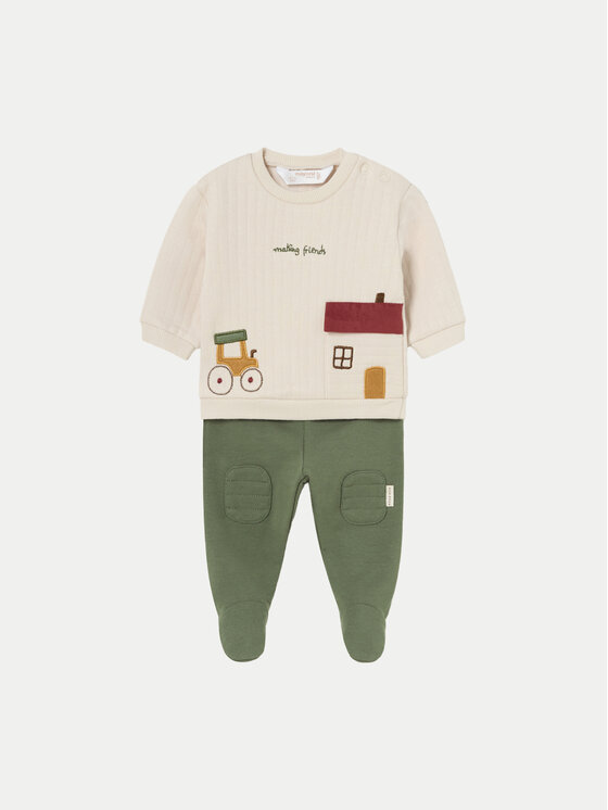 Mayoral Mayoral Set de bluză și pantaloni cu botoșei 2515 Verde Regular Fit