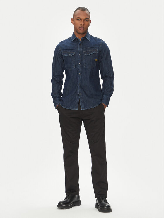G-Star Raw G-Star Raw džínsová košeľa Dakota D23616-D252 Tmavomodrá Slim Fit