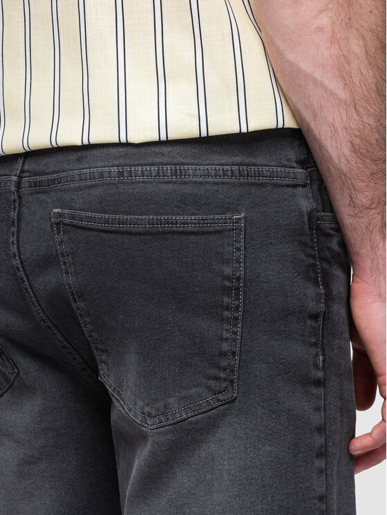 Ombre Ombre Džínové šortky OM-SRDS-0192 Tmavě šedá Slim Fit
