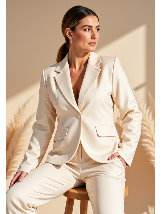FIGL FIGL Completo blazer e pantaloni di tessuto M1148 Beige Regular Fit