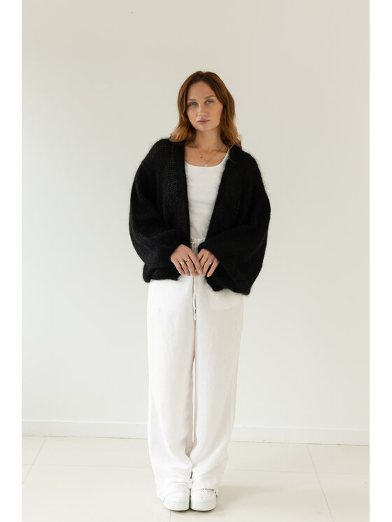Fobya Fobya Kardigan F3038 Czarny Basic Fit