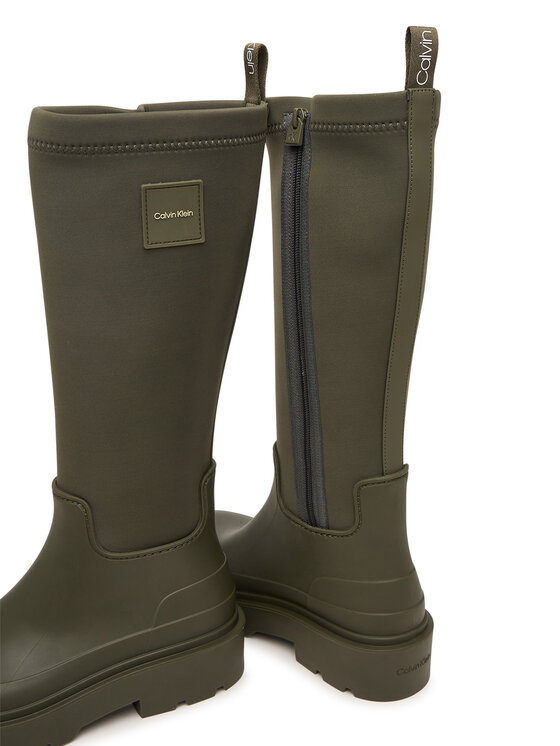 Calvin Klein Calvin Klein Gumijasti škornji Rainboot High Rubber Neo HW0HW03180 Zelena