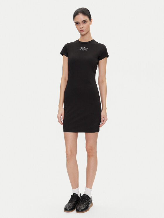 HUGO HUGO Hétköznapi ruha 50537240 Fekete Slim Fit