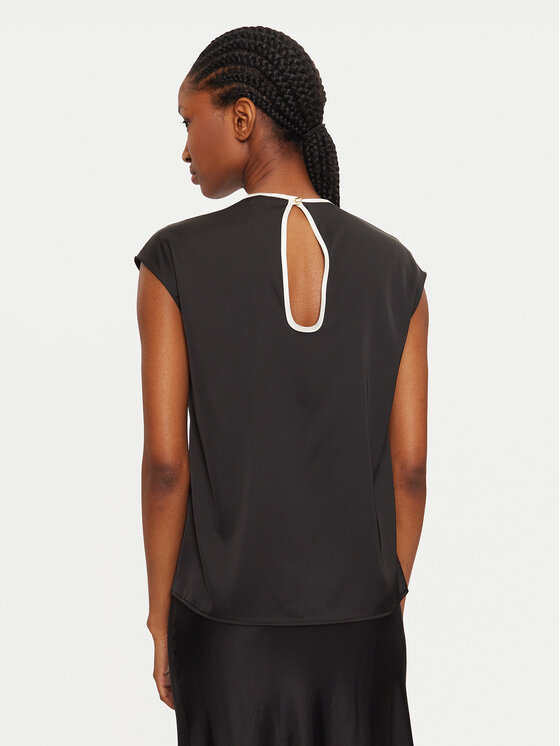 Imperial Imperial Bluză RGJ6IDG Negru Regular Fit