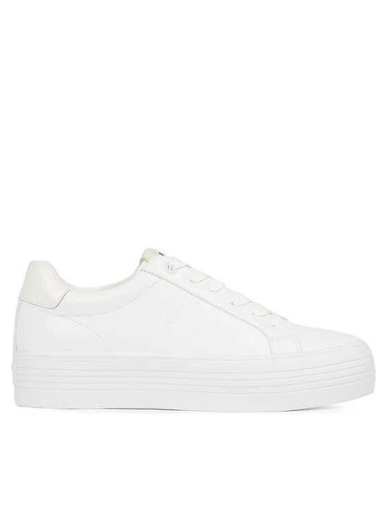 Calvin Klein Jeans Calvin Klein Jeans Sneakersy Bold Vulc Flatf Laceup Lth Wn YW0YW01144 Bílá