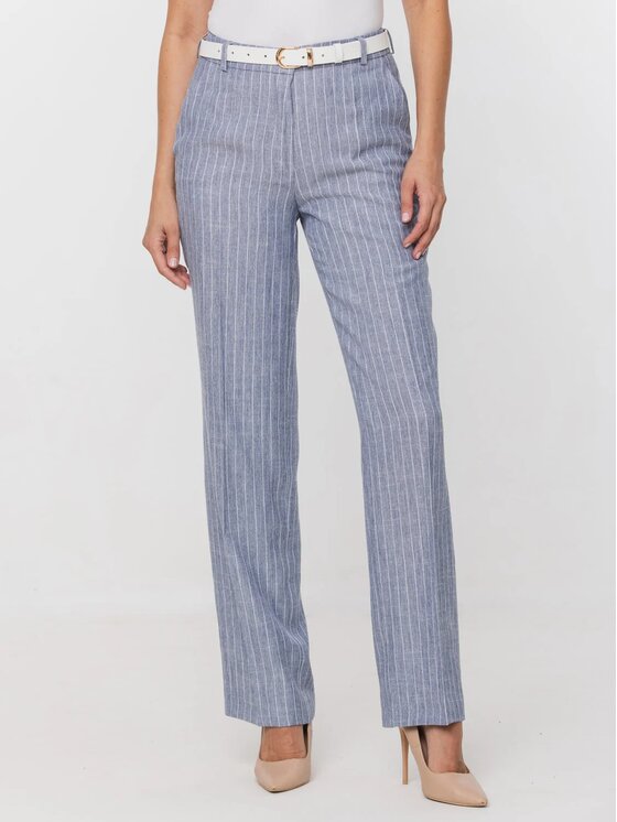Willsoor Willsoor Spodnie materiałowe 68110 Niebieski jasny Wide Leg