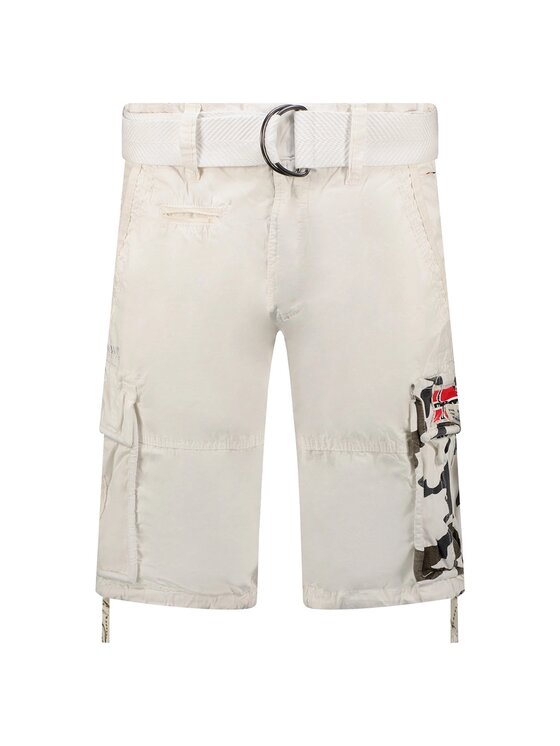 Geographical Norway Geographical Norway Bermudy SX1425H/GNO-White Biały Regular Fit