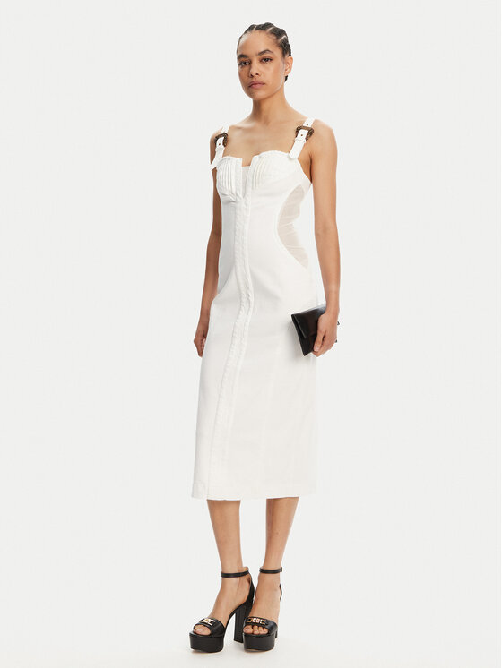 Versace Jeans Couture Versace Jeans Couture Džinsinė suknelė 78HAO951 Balta Slim Fit