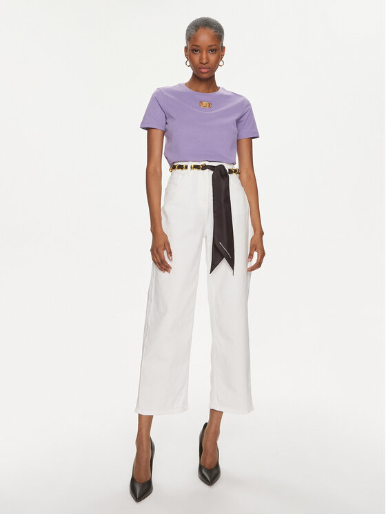 Elisabetta Franchi Elisabetta Franchi Jeansy PJ-42D-41E2-003693 Biały Relaxed Fit