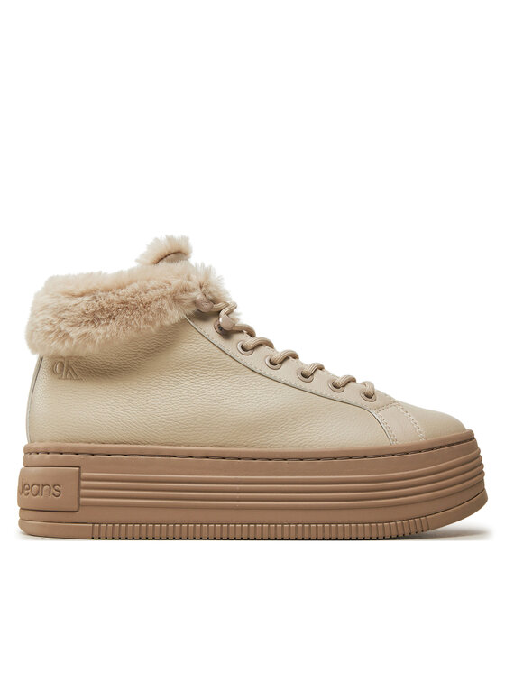 Calvin Klein Jeans Calvin Klein Jeans Čizme Bold Platf Low Laceup Mg YW0YW01590 Bež