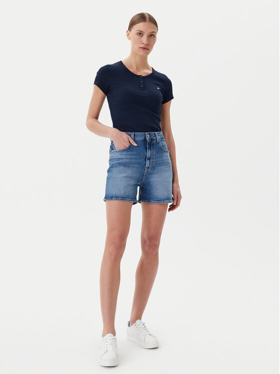 Tommy Jeans Tommy Jeans T-Shirt DW0DW19502 Dunkelblau Slim Fit