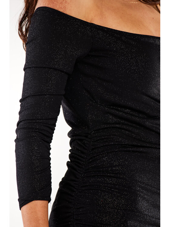 Awama Awama Večerní šaty A550 Černá Basic Fit